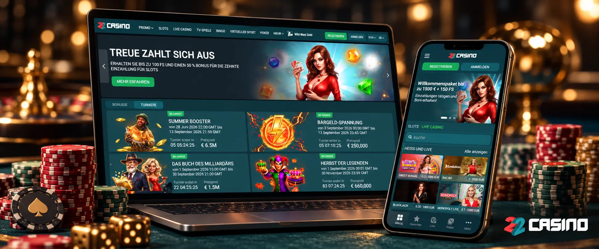 Wie greift man auf das 22Casino Konto zu?